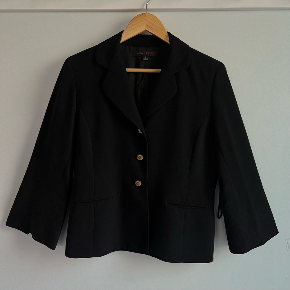 Anne Klein Women's Black Blazer with Gold Buttons